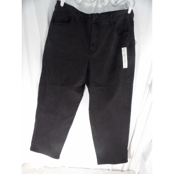 Ava & Viv Womens Black Stretch 5 pocket Design High Rise Straight Jeans Size 22W - Picture 2 of 9